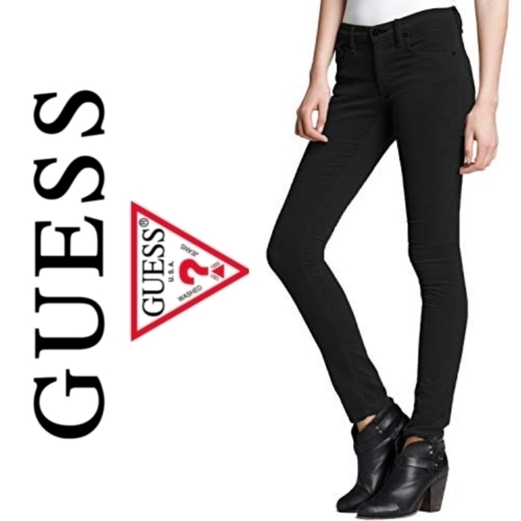 Guess Pants - Guess Jeans Kate Skinny Black Corduroy Pants Size 29 Y2K